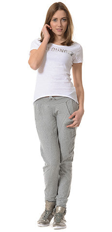 Outfit composed of trousers and a stretch cotton T-shirt